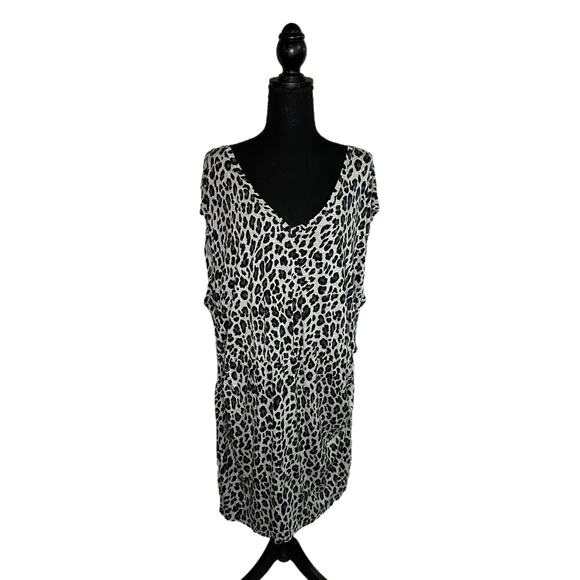 Lane Bryant Black and Gray Leopard Print Sleeveless Dress, Size 26/28, Pre-owned - Picture 1 of 6